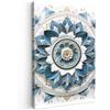 MuchoWow© Stampa su Tela Quadri da Salotto Moderni Soggiorno Canvas per | 20x30 cm - bagno Foto Decorazioni Parete Mandala - Blu - Bianco - Oro