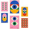 Nacnic Set di 6 poster Colori e occhi vivaci geometrici Bauhaus illustrazioni di design per decorare le pareti di casa. Camere, negozi A3 e A4 Senza cornice