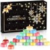 GEEKEO Calendario Dell'Avvento Candele 2025 Set Regalo Candele Profumate con 24 Tea Light Profumate Candle Regalo Natale Donna Countdown to Christmas