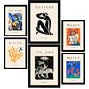 Nacnic Set di 6 poster di Picasso e Matisse. Dipinti astratti. Stampe fauvismo e surrealismo per interior design e decorazione. A3 & A4, cornici nere.