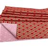 Jukway Tessuto di Cotone al Metro, 100x145 cm, Tessuti 100% Cotone, Design Bronzato Stampa Floreale Tessuti Decorativi per Cucito, Trapuntatura, Artigianato, Tende, Tappezzeria (Rosso - Motivo Squame