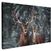 MuchoWow© Quadri Astratti su Tela Foto Quadro Moderno Soggiorno Canvas | 90x60 cm - Decorazioni Camera da Letto Cervo - Animali - Inverno - Boschi - Neve - Natura