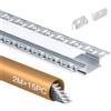 Shine Plus 15x Profilo LED Cartongesso 2M, Profilo Alluminio per Strisce Led, Canalina led con Diffusore, Dimensioni 64.2 x 13.8mm, Compatibile con Strisce led fino a 20mm (15×2 metri)
