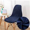 Chickwin Coprisedie con Schienale 6 4 2 Pezzi Elasticzzato, Spesso Velluto Tinta Unita Lavabile Scandinave Sedia Copertura della Sedia per Hotel Banchetto Cucina Party Decor (Blu Navy,2 Pezzi)