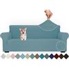 Ystyle Elasticizzato Copridivano 4 Posti Con Braccioli, Azzurro Chiaro | Universale Fodera Divano, Copridivani Antigraffio Gatto Antiscivolo Antimacchia, Moderno Sofa Cover Lavabile
