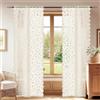 YSTELLAA Tende Per Interni Semitrasparente 2 Pezzi, 70x90cm, Tende Classiche In Pizzo, Curtains Voile Con Tasca, Leggere Morbida Per Camera Da Letto E Per Salotto, Beige