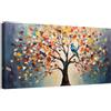 HALFLEMART Grande Stampa su tela con Cornice Albero con Fiori Colorati Pittura Paesaggio Astratto Albero della Vita Quadri su tela Quadri Moderni Stampe da Parete Soggiorno Camera da Letto Hotel 50x100cm