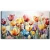 canvashop Quadri Moderni Astratti 03 - Campo di Tulipani 120x70 cm | Stampe da Parete, Tela Canvas, Pronto da Appendere, Per Soggiorno Camera Letto