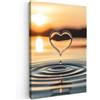 MuchoWow© Stampe Su Tela Quadro Soggiorno Quadri Camera Da Letto Moderni | 80x120 cm - Accessori Salotto Poster Da Parete Con Cornice Decorazione Muro Cuore - Acqua - Tramonto - Natura - Zen