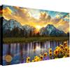 Wallazz Quadri Moderni Soggiorno Boschi, Montagne, Natura - 100% Made in Italy - Stampa su Tela - Quadro Camera da Letto - Qualità Artigianale - 50x100cm