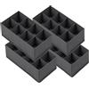 SZSLMY 4 organizer per armadi, cassetti, scatole portaoggetti a 8 scomparti, per calzini e biancheria intima, scatole pieghevoli in tessuto, scatole pieghevoli per reggiseni, raccoglitori, cassetti, armadio
