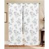 Home Tresor - Coppia Tende a Vetro | Tendine per Finestra e Portafinestra d'Interni, Cucina, Cameretta, Soggiorno | Set 2 tende Tokio Semitrasparenti (Fiore Azzurro, cm. 70x150)