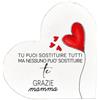 VELORAH Regalo Mamma in Legno di Faggio, Cuore Decorativo Autoportante con Dedica, Idea Regalo Festa della Mamma, Compleanno, Natale e Anniversario, Made in Italy