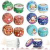 TZEKING 12 Pezzi Barattoli per Candele di Natale, Contenitori Metallici con Coperchio, per Candele Fai da Te, Bomboniere, Regali di Natale