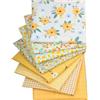 Generic CraftsFabrics Set di 8 scampoli di tessuto in cotone con stampa floreale, colore: Giallo, 40 x 50 cm