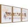 HALFLEMART 3Pcs Stampa su Tela Con Cornice L'Ultima Cena di Gesù Pittura I Dodici Apostoli Cristiani Quadri su Tela Religioso Bibbia Quadri Moderni Soggiorno Camera da Letto Stampe da Parete 40x60cmx3