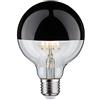 Paulmann 28677 Lampadina LED filamento G95 6,5 Watt lampadina testina a specchio nero cromo 2700 K bianco caldo dimmerabile E27