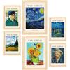 Nacnic Van Gogh Poster Sheet. Galleria del pittore. Dipinti decorativi per il tuo soggiorno, camera da letto, casa. Stampe d'arte da parete. Dimensioni A4 e A3 con cornici in legno leggero