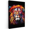 MuchoWow© Stampa Foto Quadro Moderno Quadri Moderni Soggiorno Con Cornice | 20x30 cm - Stampe Da Parete Camera Da Letto Matrimoniale Decorazione CanvasGraffiti - Leone - Street art - Animali