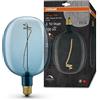 OSRAM Lampada LED Vintage 1906 vetro blu, 4,5W, 100lm, forma a palloncino con diametro 170mm e attacco E27, luce bianca calda, filamento dimmerabile, durata fino a 15.000 ore