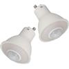 Beufee Lampadina LED GU10 da 2 pezzi, lampadine con sensore di movimento, 3000K, 5W, 500LM, luce calda AC, lampadina di ricambio a induzione umana per soffitto, corridoio, veranda