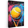 MuchoWow© Stampa Su Tela Decorazioni Pareti Canvas Grandi Dimensioni Quadri | 80x120 cm - Con Cornice Moderni Quadro Soggiorno Foto Camera Da LettoGraffiti - Sport - Tennis - Street art - Neon
