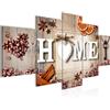 Runa Art - Quadri Home Cucina 200 x 100 cm 5 Pezzi XXL Decorazione Murale Design Brown Beige 033951a