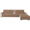 Ystyle Copridivano 3 Posti Con Penisola (L 255 CM), Caffè Chiaro | Copridivano Angolare Destra/Sinistra Reversibile, Trapuntato, Fodere Divano Forma L, Antigraffio Antimacchia e Lavabile
