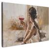 MuchoWow© Quadri Grandi Dimensioni Quadretti Da Parete Quadro Moderno | 30x20 cm - Camera Da Letto Stampa Foto Su Tela Soggiorno Con Cornice DecorazioniColore a olio - Donna - Vino