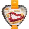 Decora 0075056 Stampo Crostata con Fondo Mobile da 25 X 23 X 3 H Cm, in Acciaio Antiaderente, Cuore, per sformare Dolci facilmente, Design Professionale Registrato, Brevettato