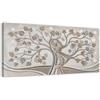 Lupia Quadro Tela Canvas World AMORE FAMIGLIA 52x122 cm, Albero della Vita | Stampa artistica pronta da appendere, telaio legno 1,6 cm, per soggiorno camera da letto capezzale ufficio