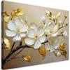 Feeby Quadro su Tela Non Tessuta - Stampa Su Tela - 60x40 cm - Decorazioni Camera - Magnolia Bianco Fiore Natura - Decorazione Murale - Moderno Soggiorno - quadri moderni soggiorno - poster
