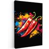 MuchoWow© Quadri Moderni Camera Da Letto Foto Quadro Con Cornice | 80x120 cm - Decorazioni Parete Soggiorno Stampa Su Tela Moderna Casa Salotto Poster Peperoncino - Vernice - Astratto