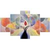 Lupia - Quadro Moderno VOGUE 66x115 cm TREE GRAND LEAVES a 5 Pezzi, Stampe Artistiche modulari albero della vita, Pannelli Legno Ecologico MDF, Pronti da Appendere Soggiorno e Camera da letto Ufficio