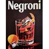 KUSTOM ART Poster Decorativo da Parete Serie Pubblicità Vintage Cocktail Aperitivo Negroni Stampa su Cartoncino 40x30cm Senza Cornice