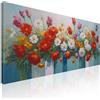 CheQuadro! Quadro rettangolare moderno, quadro xxl per corridoio, Bouquet Colorato di Fiori in Vasi Decorativi, su tela, intelaiato pronto da appendere bow5-150x70 cm
