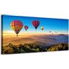 Generico Panorama con mongolfiere su montagne al tramonto - Quadro stampa su tela con telaio in legno - 100x50 cm
