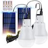 TechKen 2 lampadine solari per esterni con sensore di luce e telecomando, lampade solari da appendere, lampadine solari da campeggio, luci a LED