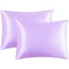 Juwenin Home Confezione da 2 federe per cuscino in pura seta di gelso, morbide, per capelli e pelle, con chiusura a busta (lavanda, standard, 50 x 75 cm)