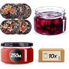 KADAX Set di 10 vasetti per marmellata in vetro 250ml Ø82 - tappo a vite ermetico, per marmellate, miele, confetture e bomboniere