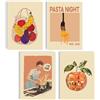 mojoliving Poster caffè, immagine da parete per la cucina, decorazione vintage, 4x A4, senza cornice