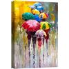 canvashop Quadro Astratto Ombrelli Colorati 70X50 Cm | Stampa Su Tela Canvas, Quadri Moderni, Soggiorno Verticali, Arredo Camera Da Letto Ufficio