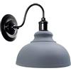 LEDSone Lampada da parete industriale Steampunk Water Pipe Vintage E27 Applique Accents Doppia lampada da parete per soggiorno Bar Cucina Sala da pranzo (Curvy - Grigio)