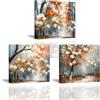 PIY PAINTING Quadro su Tela, Paesaggio su tela, Stampa su Tela Fiori in fiore, Rustico Quadri Moderni Cucina per Bagno Camera da letto, per Regalo di compleanno 30x30cm 3pezzi, Telaio Interno in Legno