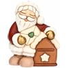 THUN - Babbo Natale con cassetta delle lettere in ceramica, medio -Thunland -7x6,5x9,5 cm