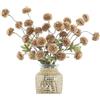 DuHouse 6 mini crisantemi artificiali con steli, in finta seta, per decorazione domestica, bouquet, centrotavola, artigianato floreale fai da te (caffè)
