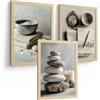 Nacnic Set Di 3 Poster Decorativi Da Parete Per Il Bagno, Design Rilassante In Stile Spa Per Pareti, Lavabo, Doccia, Wc E Bagno Con Pietre, Candele E Sali, Arredamento Zen A4 Senza Cornice