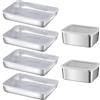 FENGQQKJ 6 scatole per salumi, in acciaio inox, per frigorifero, contenitori salvafreschezza con coperchio, grandi contenitori per formaggi, salsicce, congelamento, contenitore per cucina