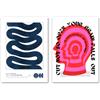 SALVADERO Set di 2 Poster - Arte Grafica Minimalista (Snake & Open Your Brain, 42L x 30l cm)