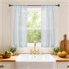 Ystyle Tende per Interni Effetto Lino 2 Pezzi, 70x240 CM, Azzurro Chiaro | Tenda Trasparente con Trama a Croci, Curtains Voile con Tasca, Moderna Leggere Eleganti per Camera da Letto e Soggiorno